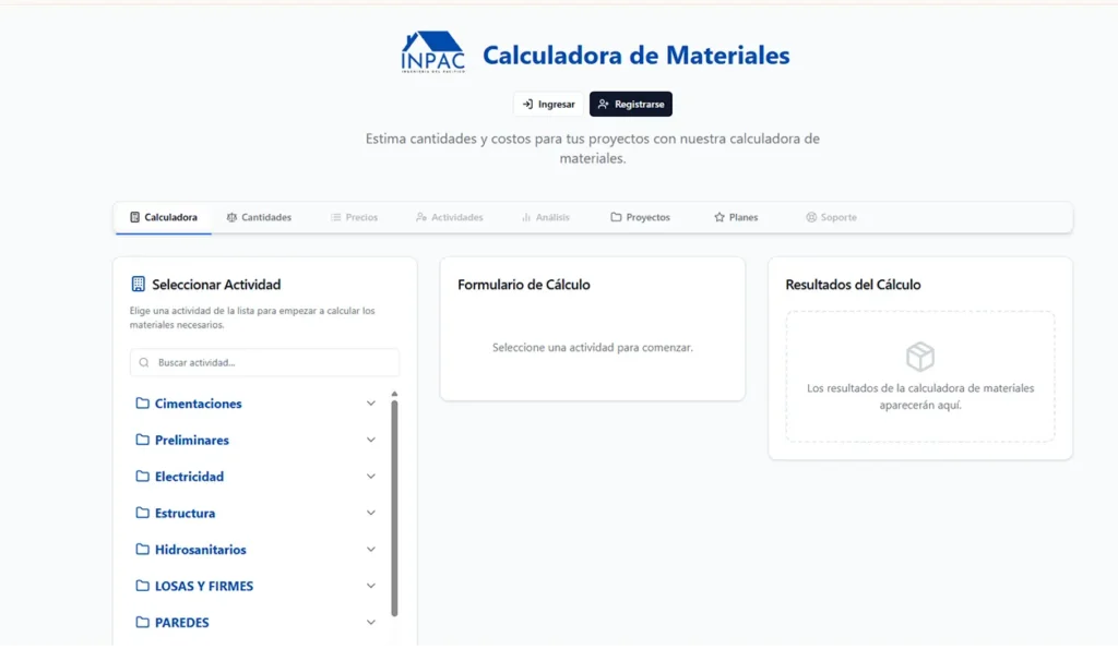 calculadora de materiales